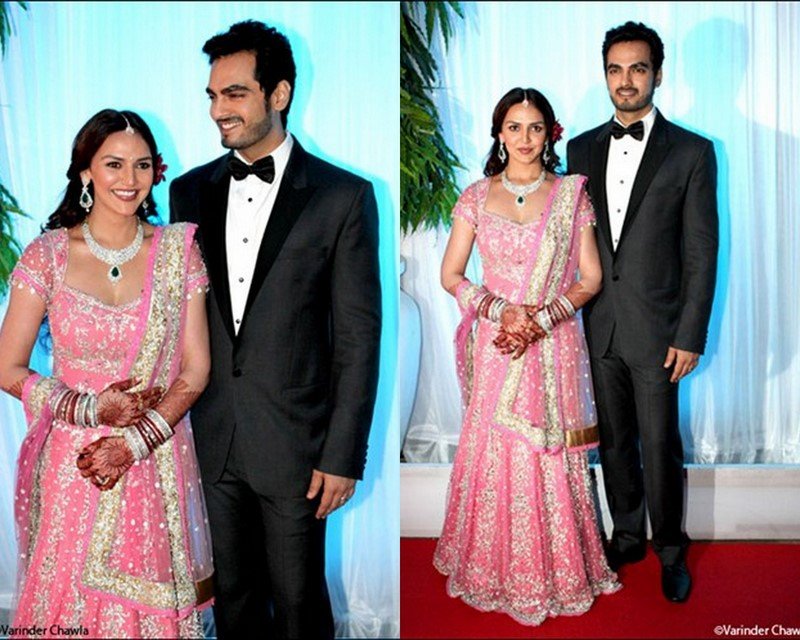 Esha Deols Wedding reception Sari Style1