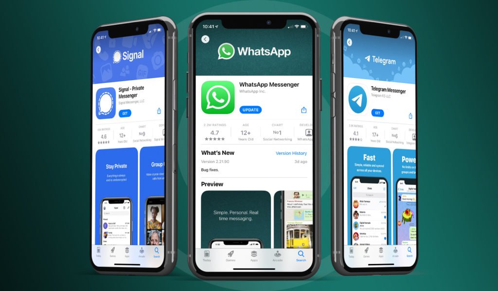 whatsapp signal telegram header